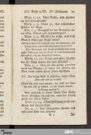 XV. Heiligung.