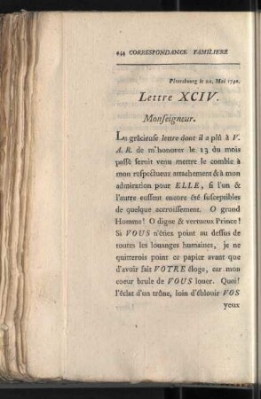 Lettre XCIV.