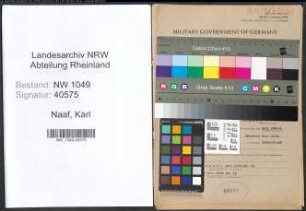 Entnazifizierung Karl Naaf , geb. 22.10.1897 (Sekretaer)