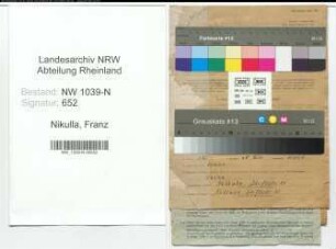 Entnazifizierung Franz Nikulla , geb. 17.03.1901 (Vertreter)