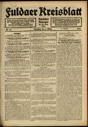 Ausgabe vom Dienstag, den 04. März 1919.