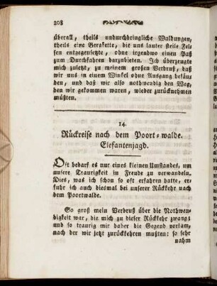 14. Rückreise nach dem Poortwalde. Elefantenjagd