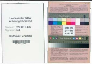 Entnazifizierung Charlotte Kortheuer , geb. 21.11.1873 (Gaertnerin)