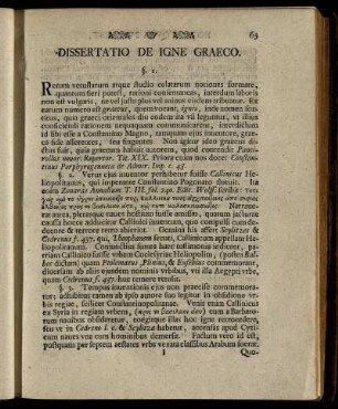 Dissertatio De Igne Graeco.