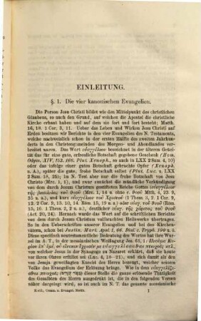 Commentar über das Evangelium des Matthäus
