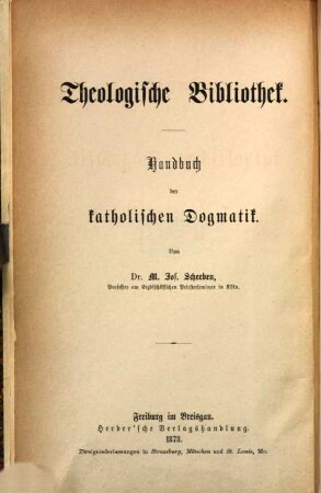 Handbuch der katholischen Dogmatik. 2
