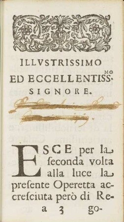 Illvstrissimo Ed Eccellentiss.Mo Signore