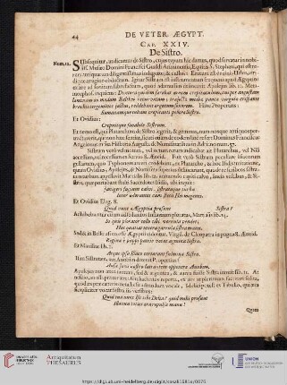 Cap. XXIV: De Sistro