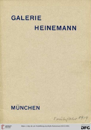 Galerie Heinemann: [Frühjahr]
