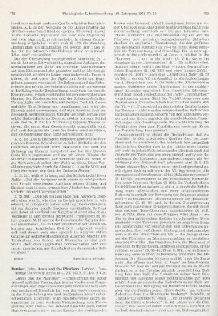 751-753 [Rezension] Bowker, John, Jesus and the Pharisees