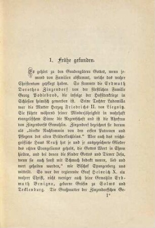 Leben und Lieder der Gräfin Erdmuth Dorothea von Zinzendorf, geb. Gräfin von Reuß