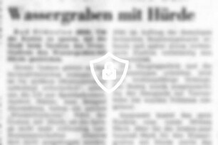 Trave-Stadion [Name maskiert] Wassergraben mit Hürde