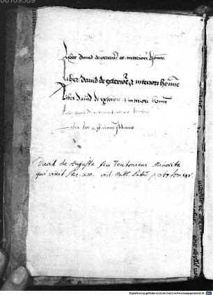 Davidis de Augusta formula novitiorum [u.a.] - BSB Clm 14612