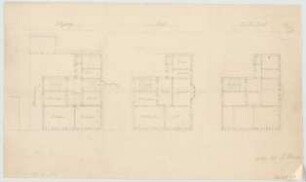 Thiersch, August ; München; Wohnhaus Linde - Grundriss EG, Grundriss 1. O, Grundriss 2. OG u. 3. OG