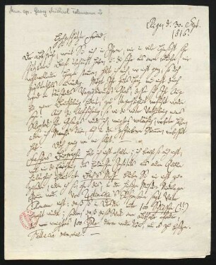 Brief an Georg Johann Daniel Poelchau : 30.09.1816