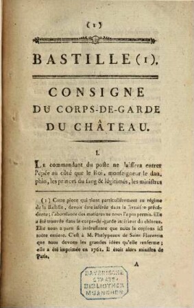 La Bastille Dévoilée, Ou Recueil Des Pieces Authentiques Pour Servir A Son Histoire. Troisieme livraison