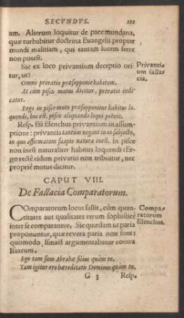 Caput VIII. De Fallacia Comparatorum.