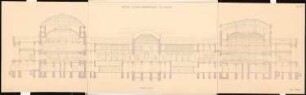 Preußisches Parlament, Berlin Schinkelwettbewerb 1868: Längsschnitt; Maßstabsleiste