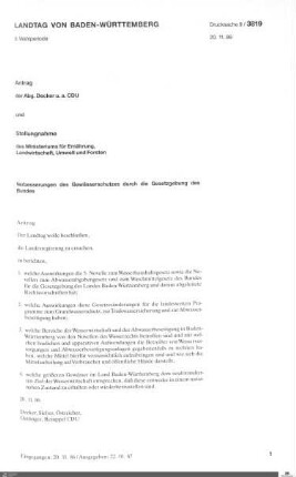 Antrag der CDU: Verbesserung des Gewässerschutzes