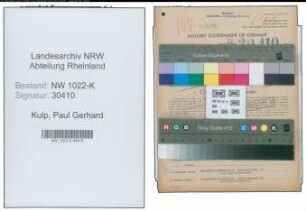 Entnazifizierung Paul Gerhard Kulp , geb. 07.11.1909 (Elektroingenieur)