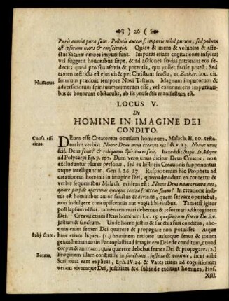 Locus V. De Homine In Imagine Dei Condito
