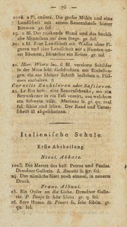 Italienische Schule. Erste Abtheilung