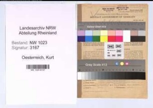 Entnazifizierung Kurt Oesterreich , geb. 14.07.1899 (Bergarbeiter)
