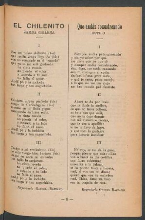 El Chilenito : Zamba chilena. Repertorio Gardel-Razzano