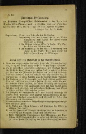 Provinzial-Versammlung des Deutschen Evangelischen Schulvereins