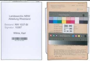 Entnazifizierung Karl Wilms , geb. 05.11.1904 ()
