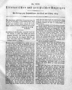 Literarischer und artistischer Anzeiger, No. XXII.