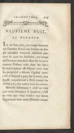 Neuvieme Nuit. Le Bonheur.