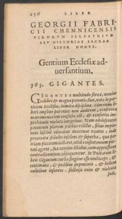 Georgii Fabricii Chemnicensis Virorum Illustrium Seu Historiae Sacrae Liber Nonus. Gentium Ecclesiae adversantium.