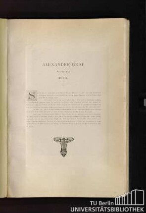 Alexander Graf. Architekt, Wien.