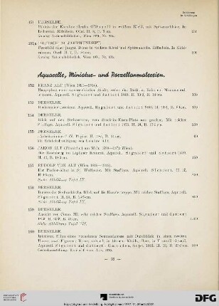 Aquarelle, Miniatur- und Porzellanmalereien (Nr. 152-209)