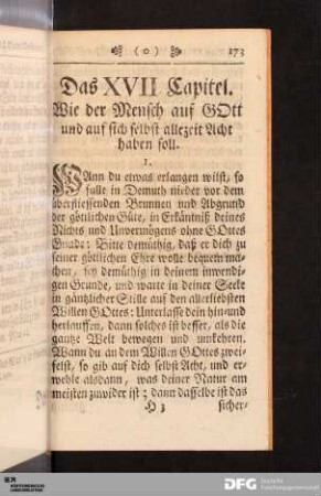 Das XVII. Capitel.