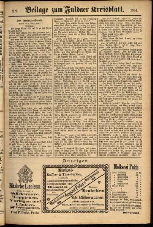 Zweite Ausgabe vom Samstag, den 20. Januar 1894.