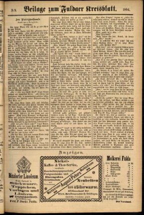Zweite Ausgabe vom Samstag, den 20. Januar 1894.