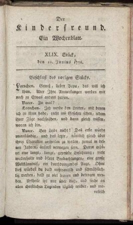 XLIX. Stück den 10. Junius 1776