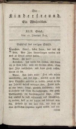 XLIX. Stück den 10. Junius 1776