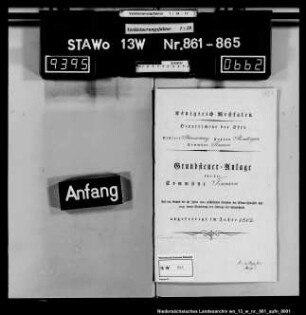 Grundsteueranlage für die Commune Timmern, angefertigt im Jahre 1812