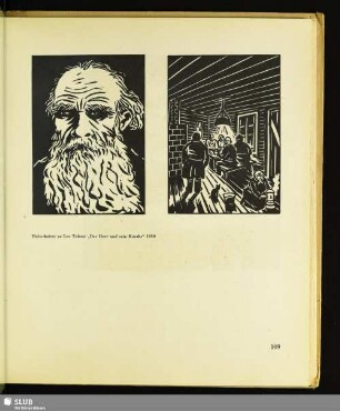 Holzschnitte zu Leo Tolstoi "Der Herr und sein Knecht"