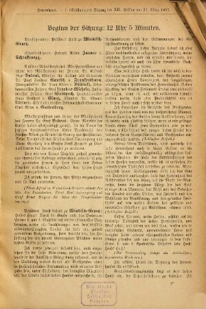 Stenographische Protokolle über die Sitzungen des Herrenhauses des Reichsrates. 1897, Bd. [1] = Sitz. 1 - 5 = Sess. 12