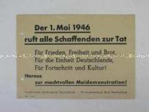 Flugblatt der SED mit einem Aufruf zum 1. Mai