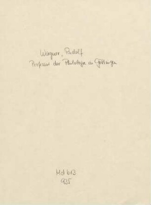 Brief von Rudolf Wagner an Robert von Mohl