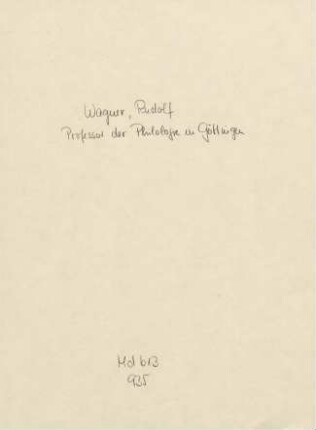 Brief von Rudolf Wagner an Robert von Mohl