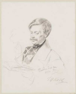 Bildnis Kohl, Johann Georg (1808-1878), Geograph, Bibliothekar, Reiseschriftsteller, Reisender, Übersetzer