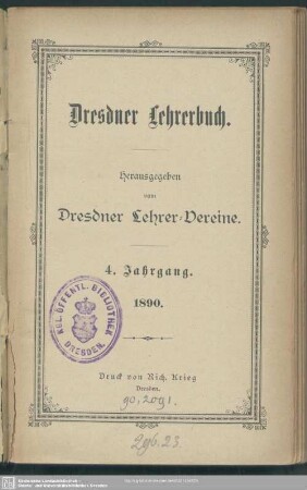 4.1890: Dresdner Lehrerbuch