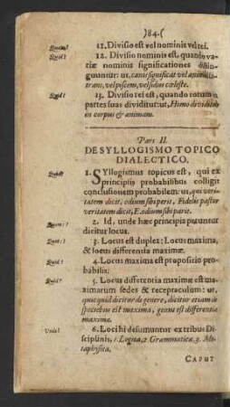 Pars II. De Syllogismo Topico Dialectico.