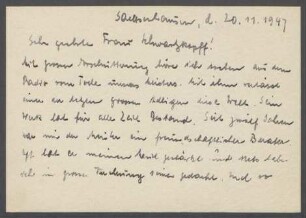 Brief von Eugen Clermont an Margrit Schwartzkopff
